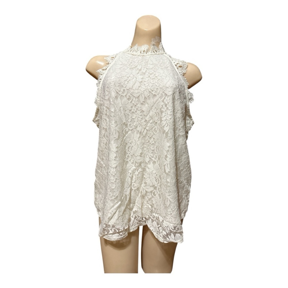 Maurice’s Elegant Ivory Lace Women's Blouse, Large